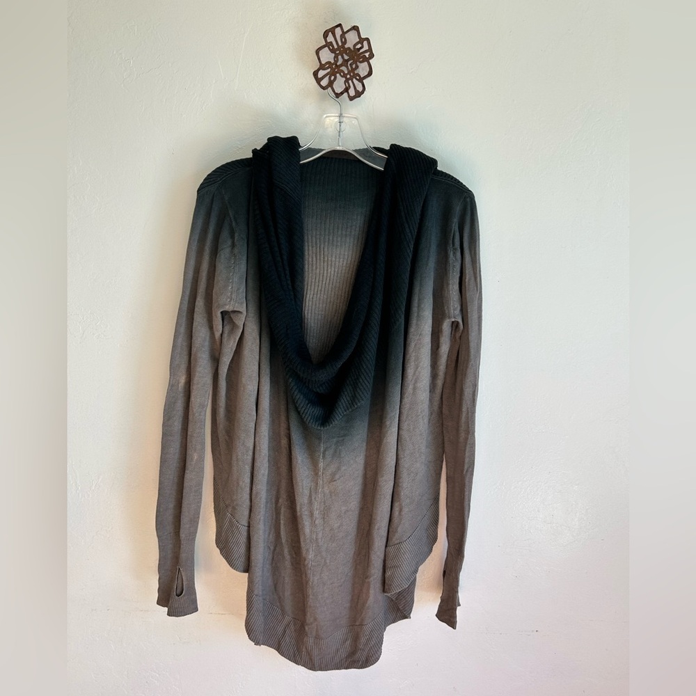 Nicholas K Grey & Navy Ombré Cowl Hoodie w/ Thumbholes sz. XS